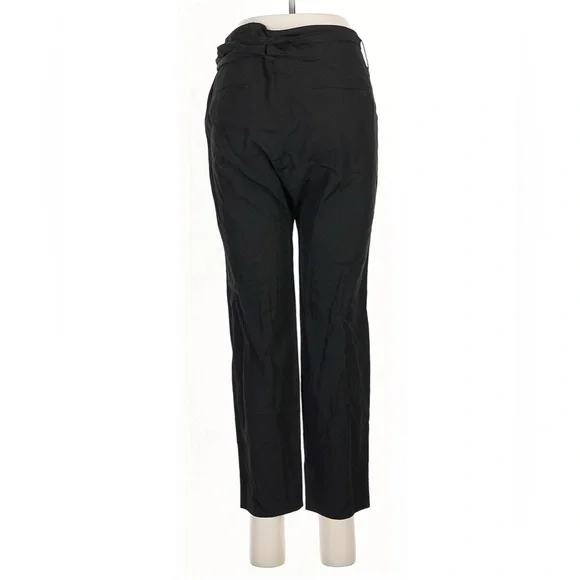 Nili Lotan Slouchy Crop Wrap Tie Belt Linen Blend Pants Trousers Black Sz‎ 6 - Picture 3 of 10